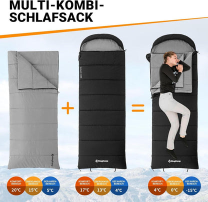 KingCamp 3-in-1 Flanellschlafsack XXL für