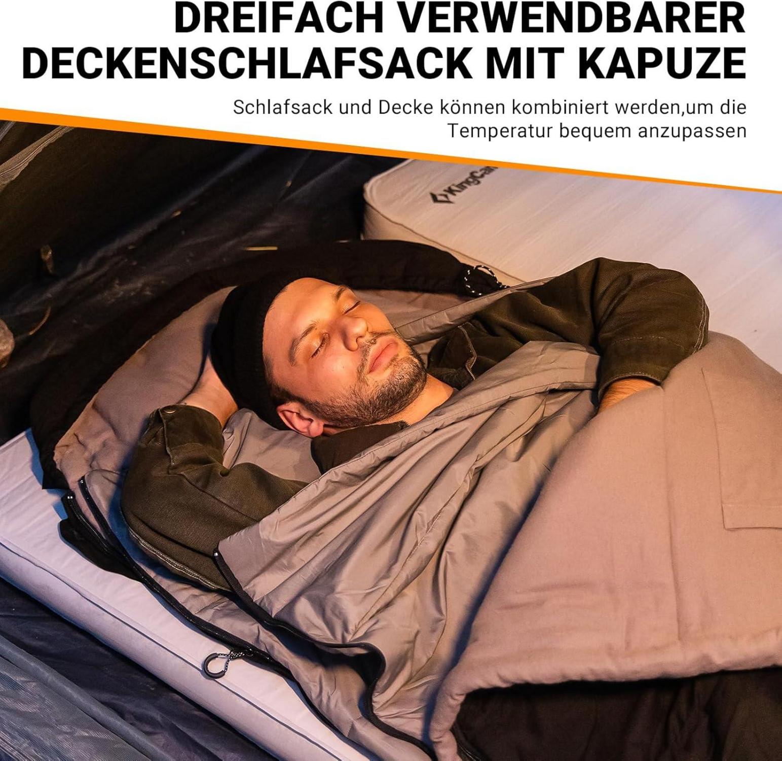 XXL 3-in-1 Flanellschlafsack Outdoor Winter Camping Schlafsack Warm