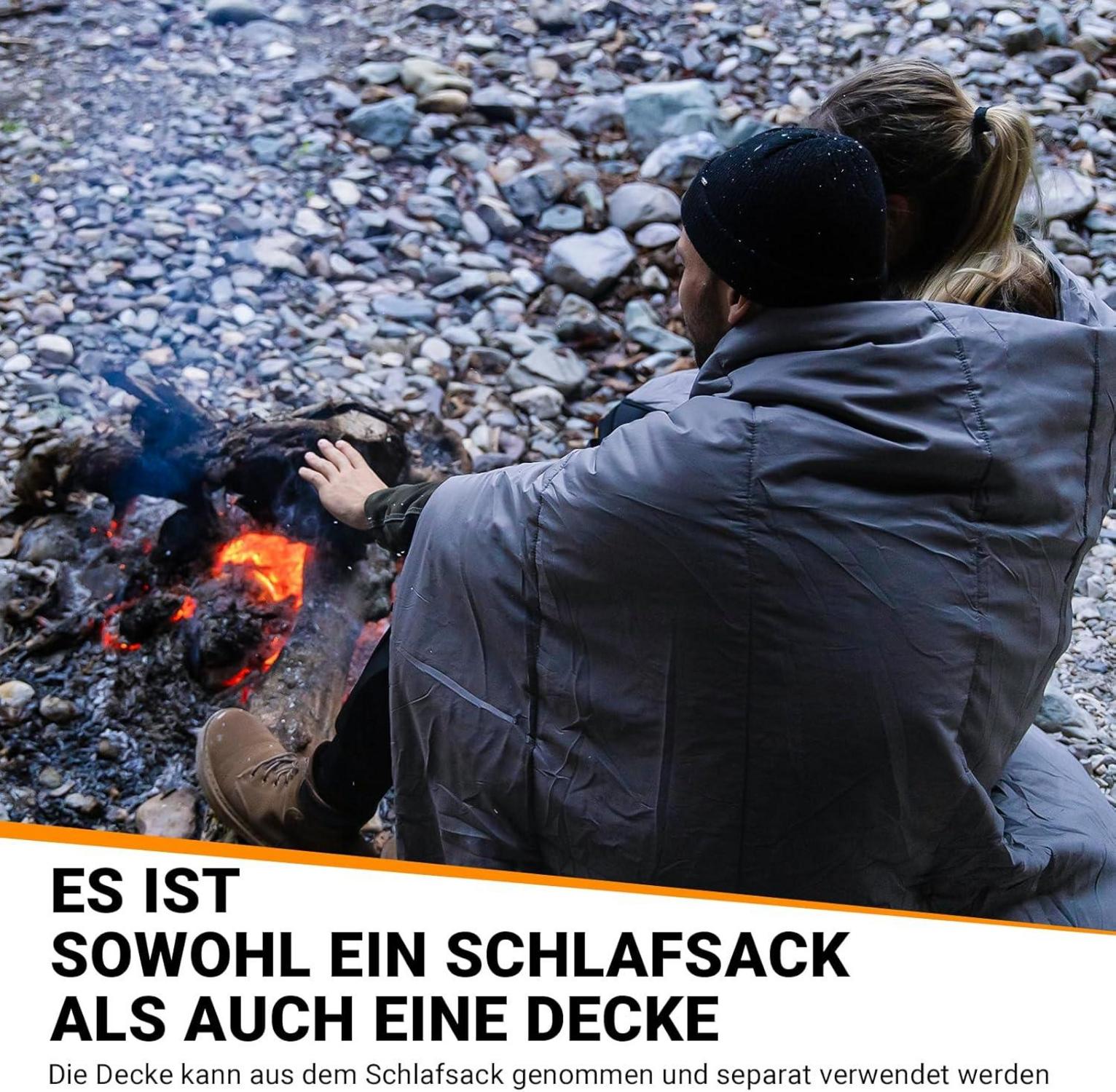 Flanellschlafsack Outdoor 3-in-1 XXL Baumwolle Warmer Camping
