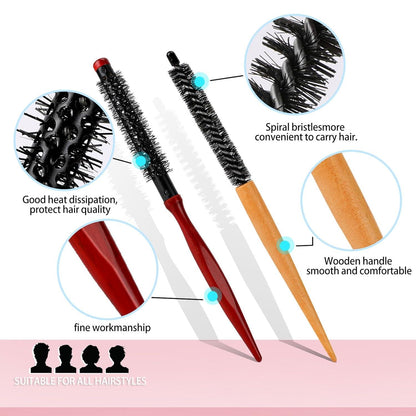 2er Set Professionelle Mini Rundbürsten für Haarstyling Locken Volumen 26cm