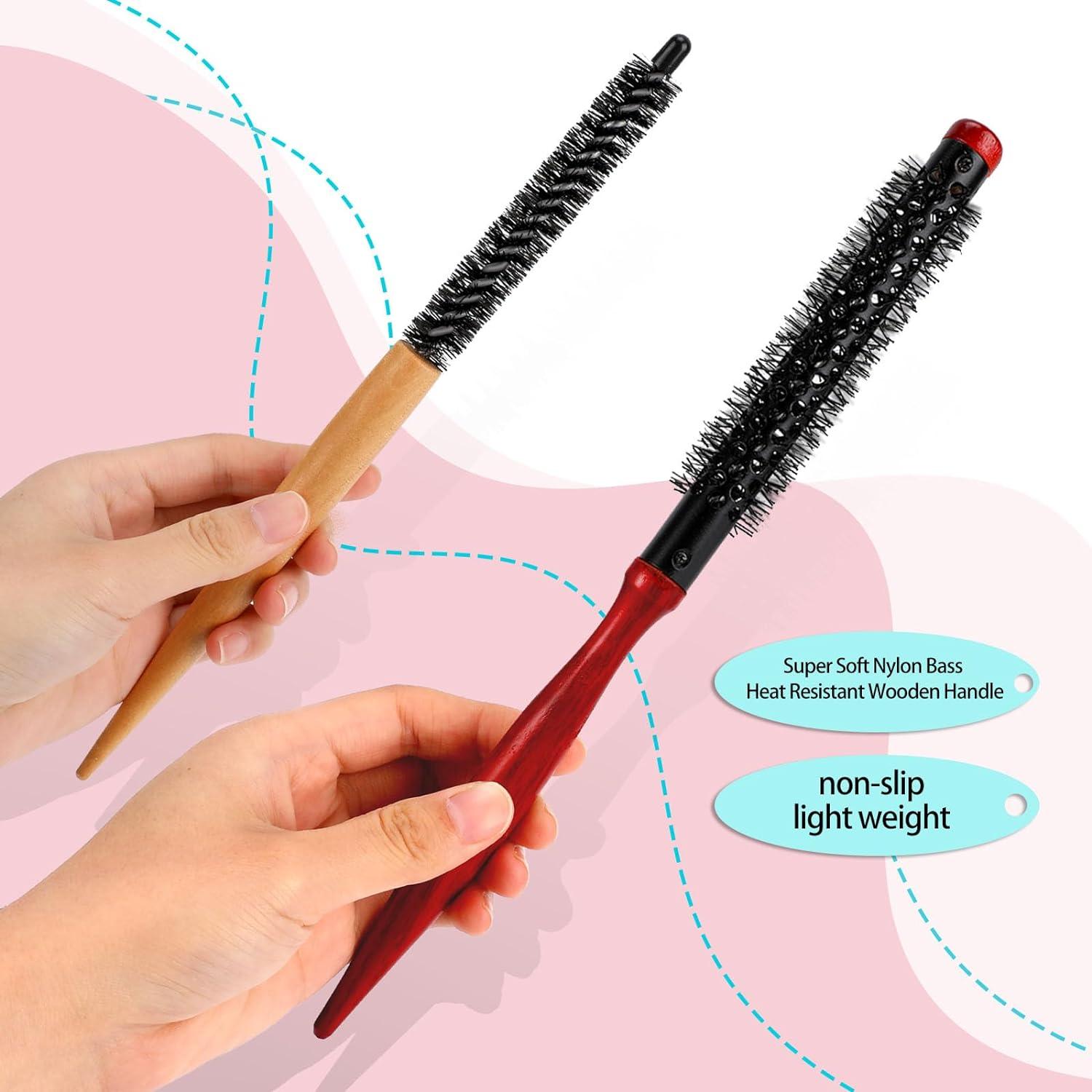 2er Set Professionelle Mini Rundhaarbürsten für Locken Föhnen Styling 26 cm