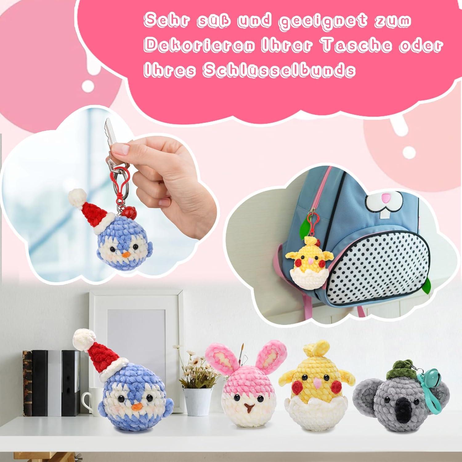 DIY Häkelset Tiere Anfänger - Kaninchen Koala Pinguin Küken