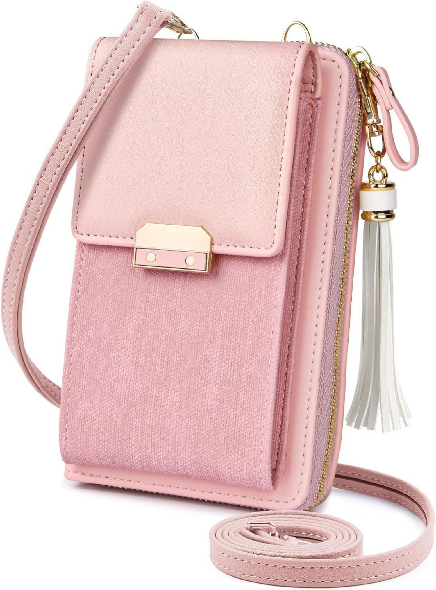 Damen PU Leder Umhängetasche mit Brieftasche und Smartphonefach
