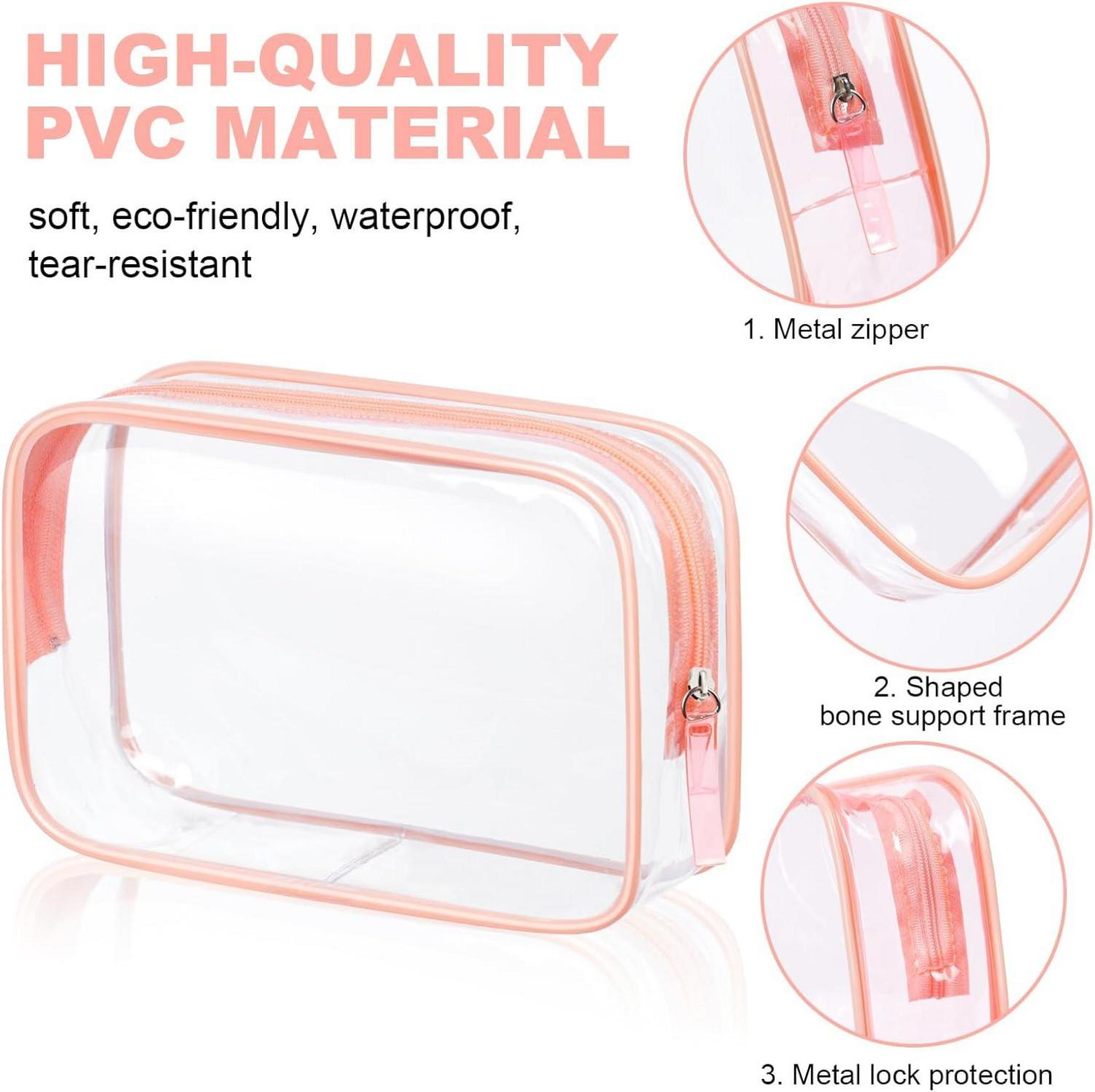 Transparente Kulturtasche 2-teilig PVC Wasserdicht TSA-zugelassen