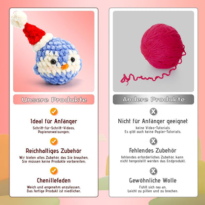 Häkelset Anfänger Pinguin Koala DIY Geschenk Tier-Häkelset Video-Tutorials