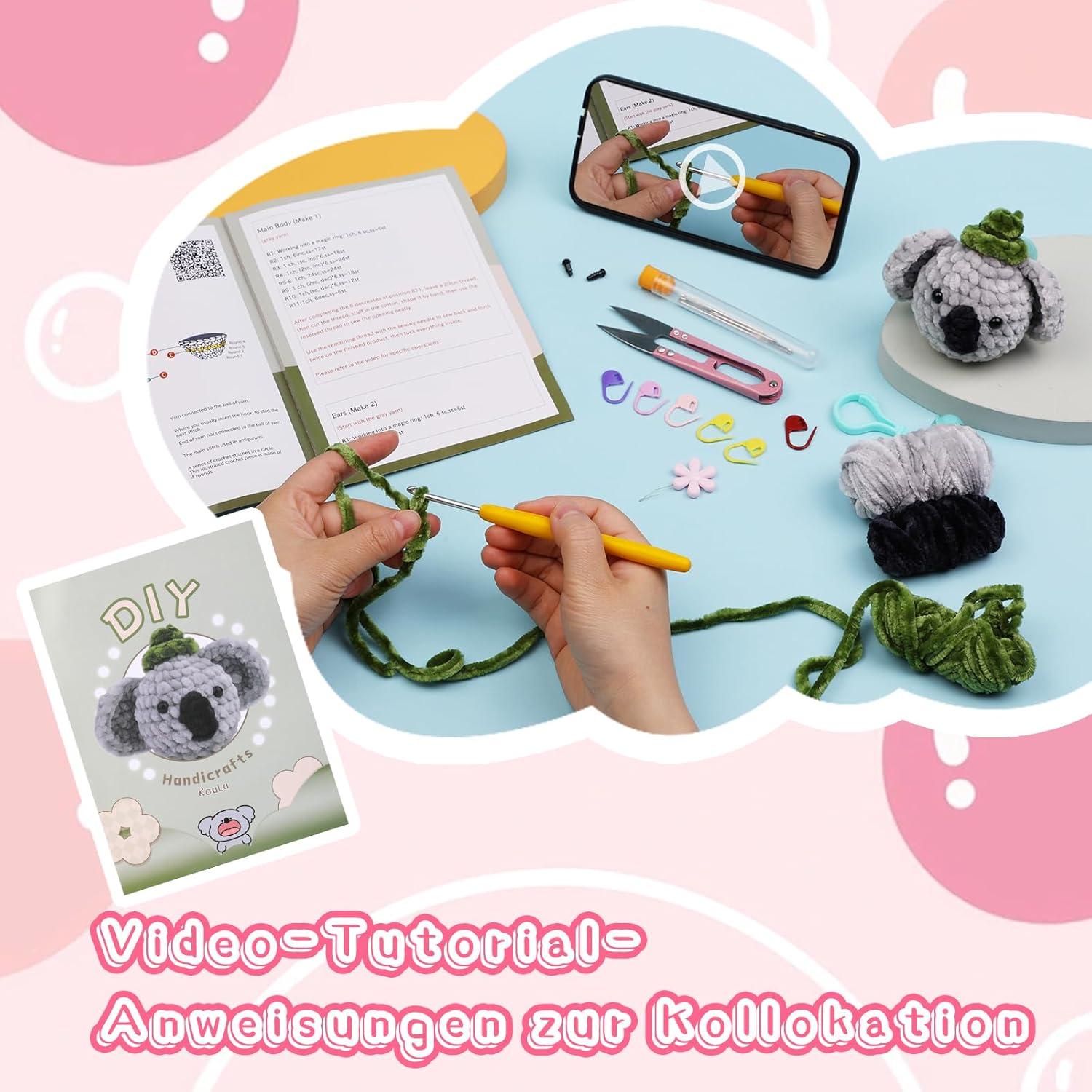 DIY Häkelset Koala Anfänger Starter-Set mit Videoanleitung