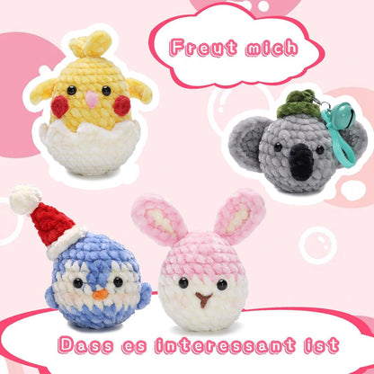 Häkelset für Anfänger Chenille-Koala DIY Set mit Anleitung