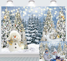 Weihnachten Fotografie Hintergrund Tannenbaum Schneemann Winter Elch