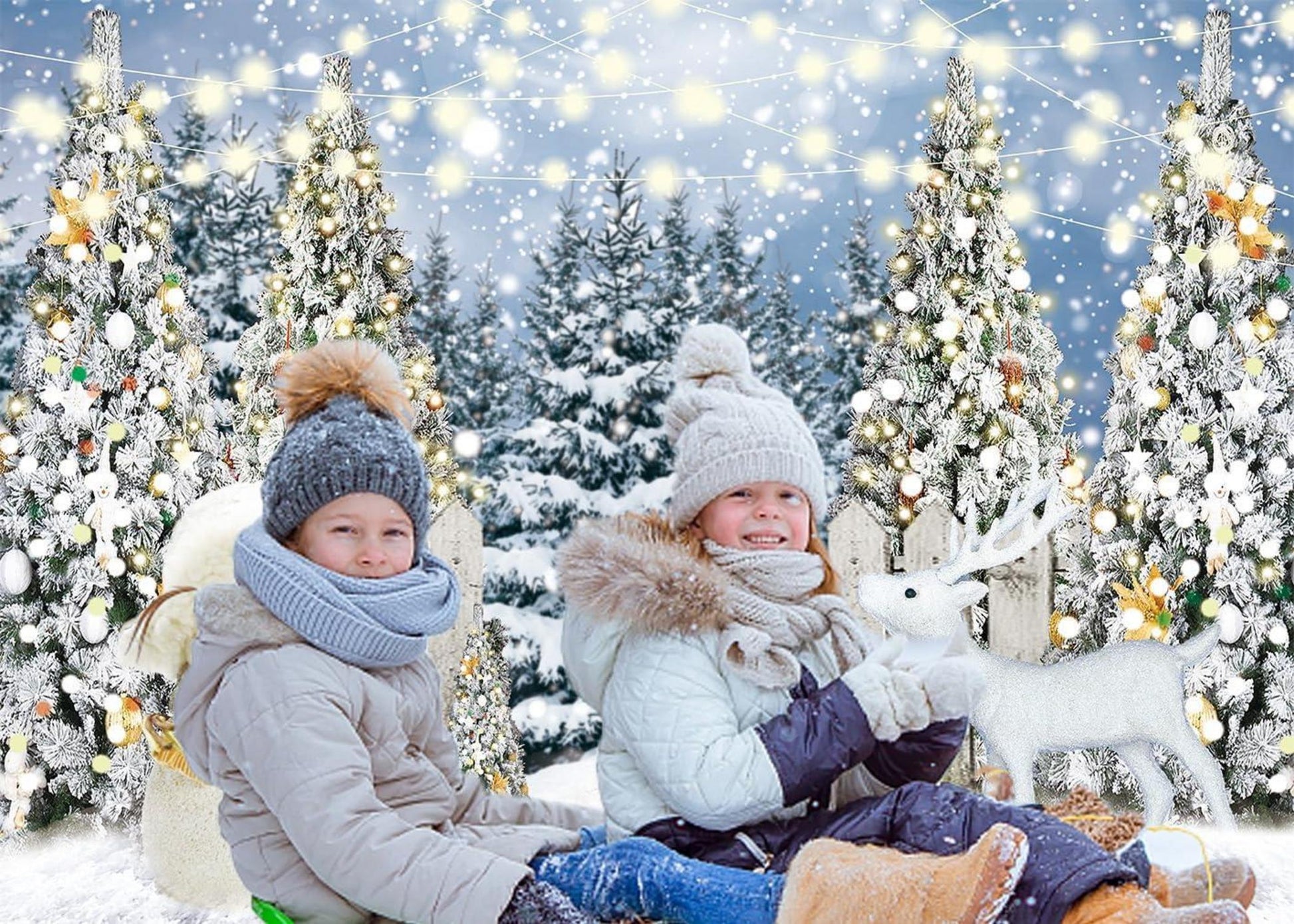 Weihnachten Tannenbaum Schneemann Glitter Hintergrund