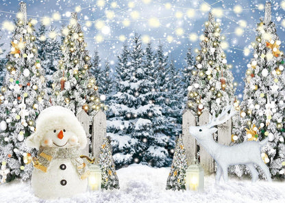 INRUI Glitter Weihnachten Tannenbaum Schneemann Hintergrund 2,1 x 1,5 m