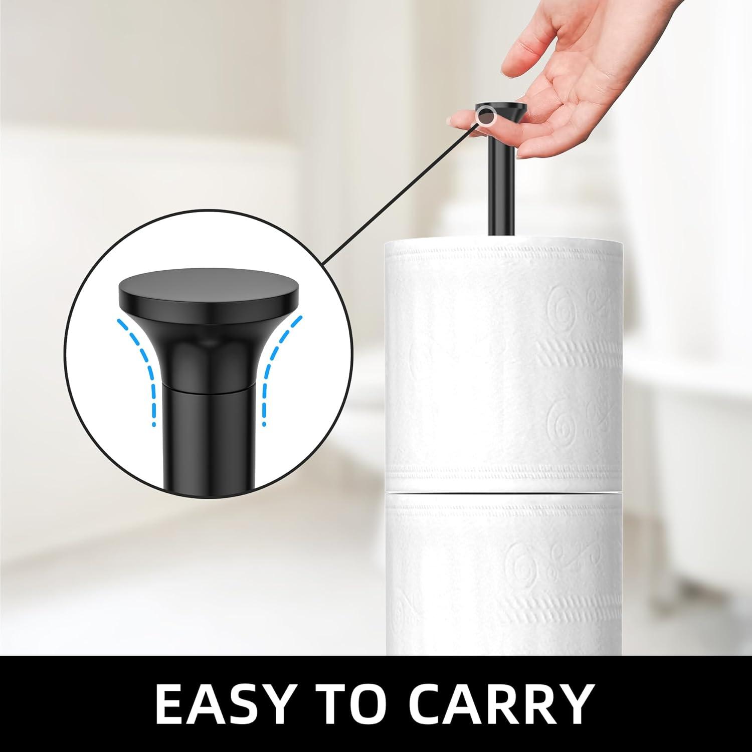Freistehender Toilettenpapierhalter Edelstahl Schwarz mit