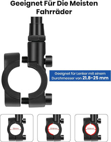 Fahrradspiegel E-Bike Links 360° Drehbar Klappbar
