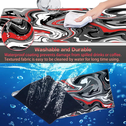 XXL Gaming Mauspad Fluid Art 900x400mm Wasserdicht Anti-Rutsch