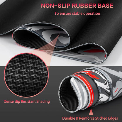 Gaming Mauspad XXL 900x400mm Fluid Art groß Wasserdicht Anti-Rutsch schwarz-Rot