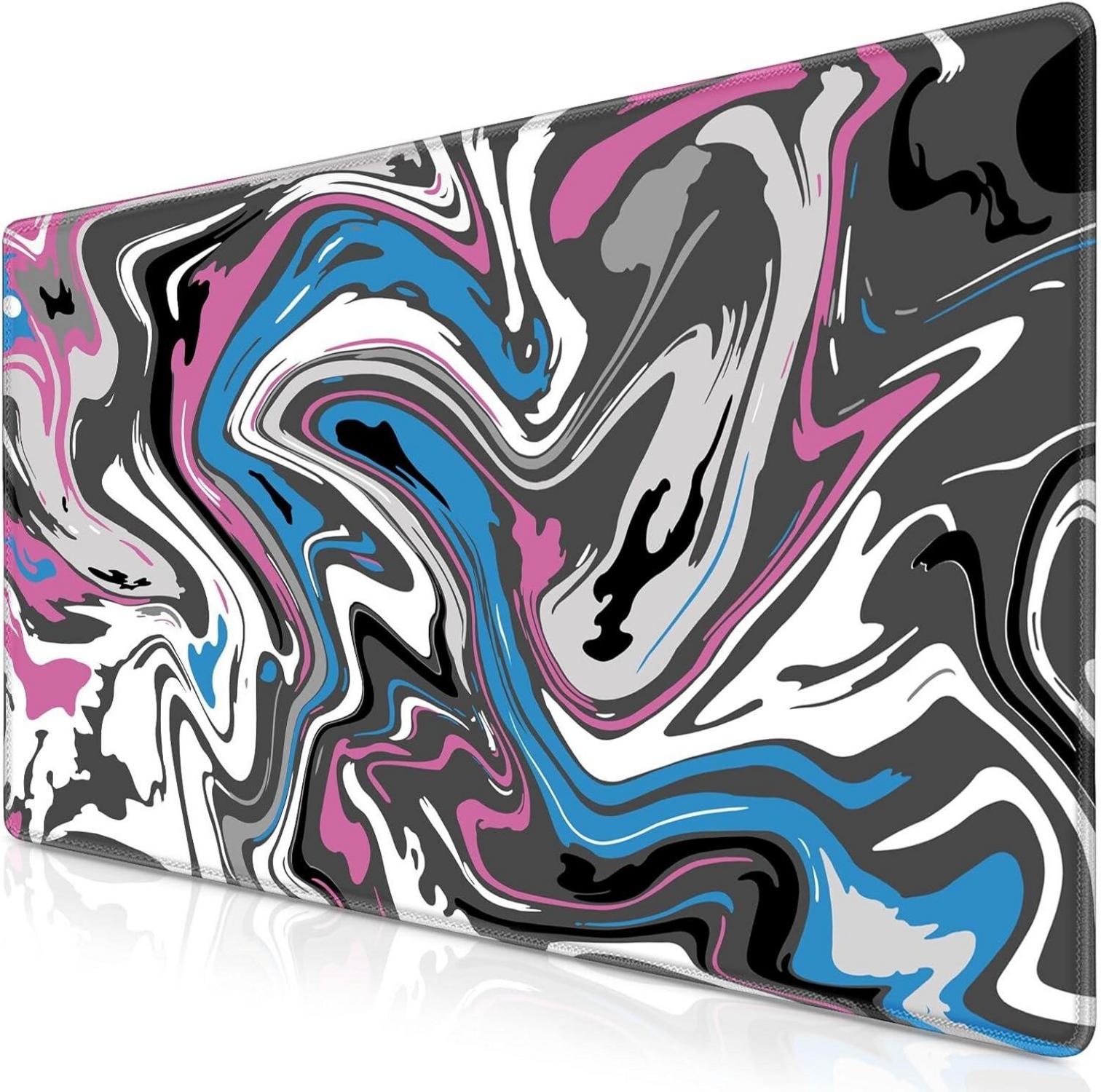 XXL Gaming Mauspad 900x400mm Wasserdicht Anti-Rutsch groß Blau-Rosa