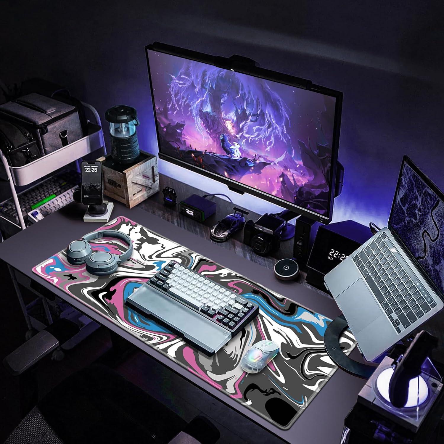 XXL Gaming Mauspad 900x400mm Fluid Art, Vernähte