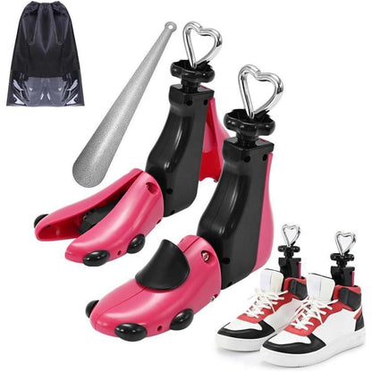 Schuhspanner verstellbar für Damen und Herren, 2er-Pack Rot Rosa