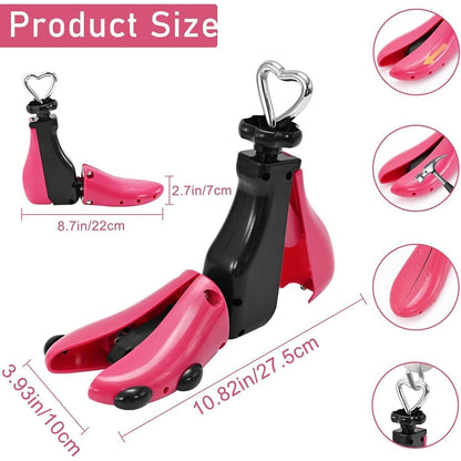 Schuhspanner verstellbar für Damen und Herren, 2er-Pack Rot Rosa