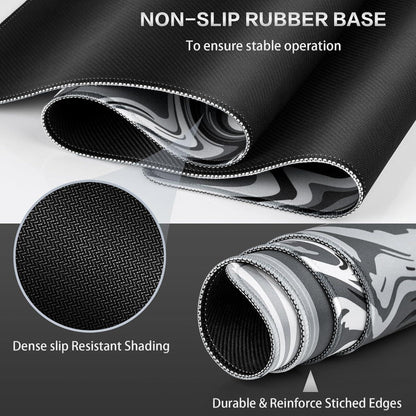 XXL Gaming Mauspad 900x400mm Fluid Art rutschfest wasserdicht Schwarz-Grau