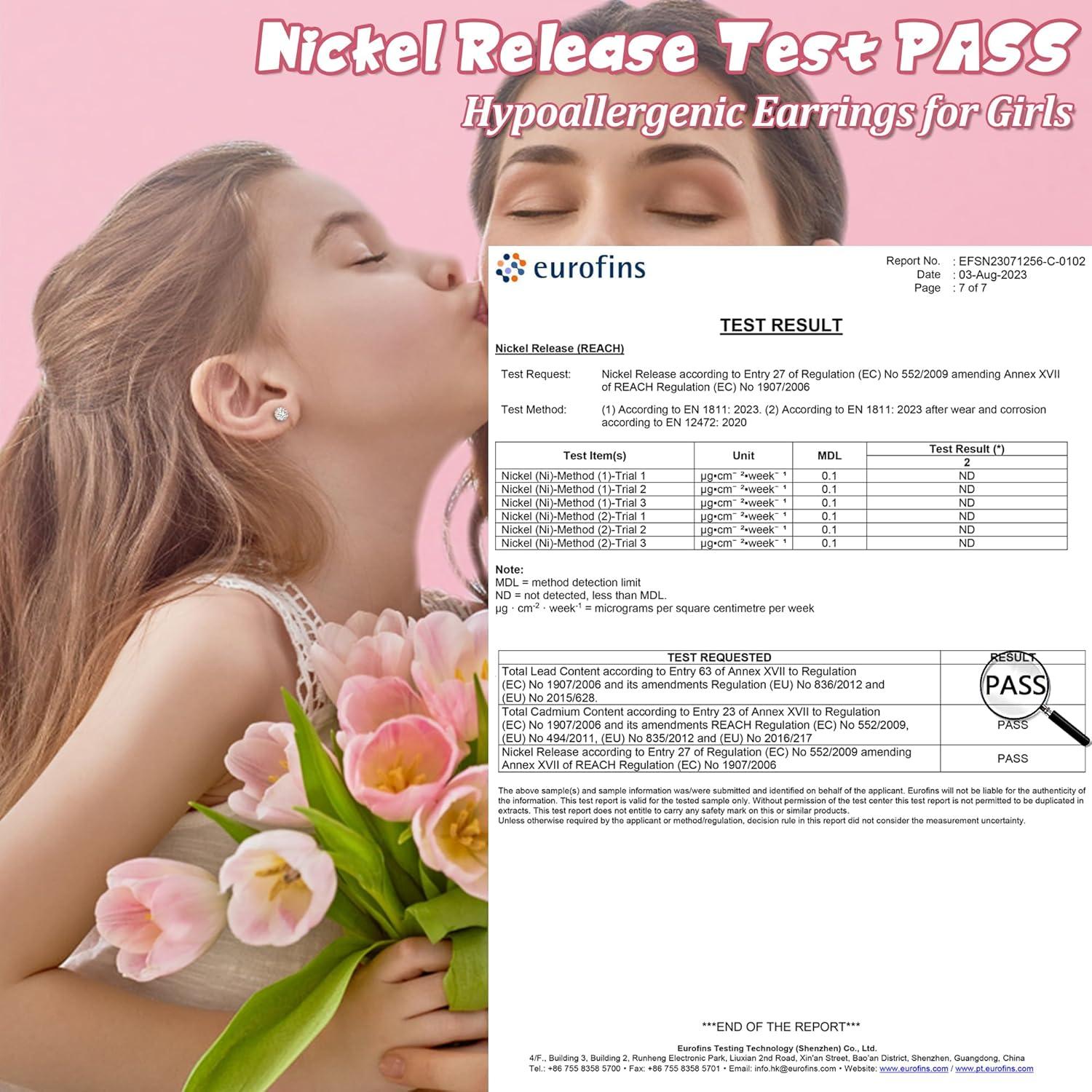 Hypoallergene Mädchen Ohrringe Set Zirkonia-Stecker Creolen