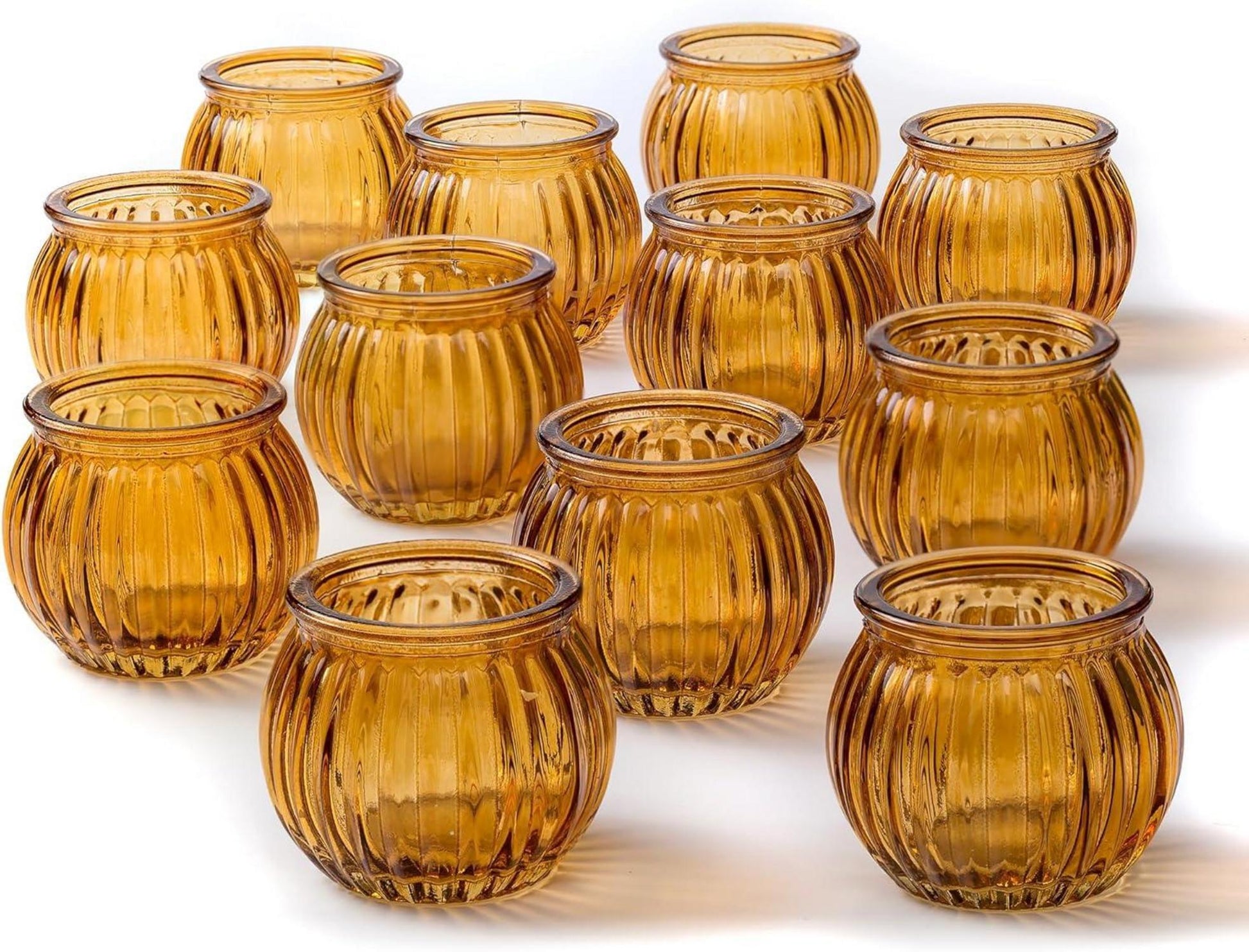 12er Set Teelichtgläser Glas Kerzenständer Teelichthalter