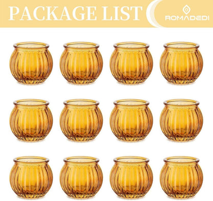 Kerzenständer Teelichthalter Glas 12er Set Tischdeko Hochzeit Party