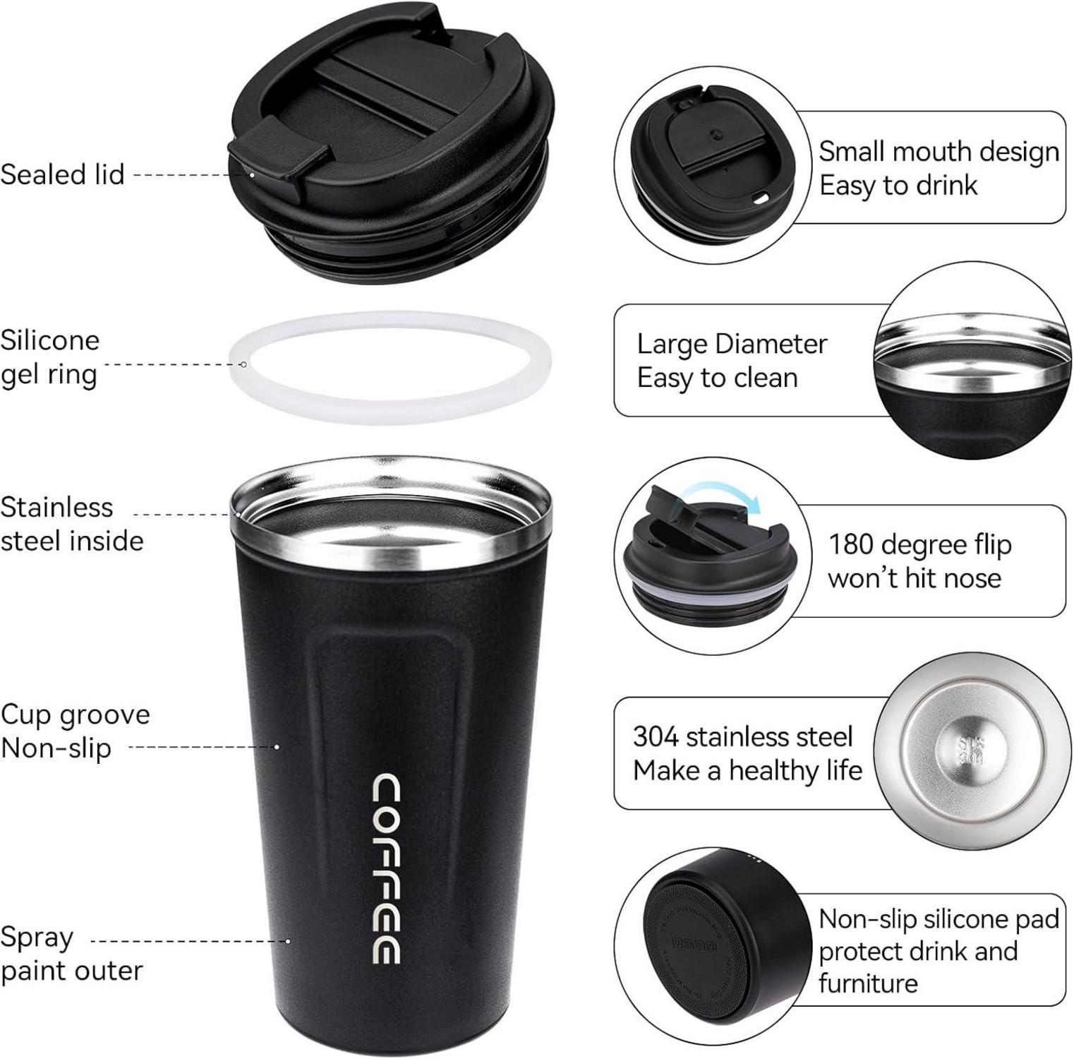 Isolierbecher Kaffee to go Thermobecher Auslaufsicher 510ml