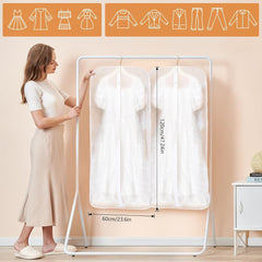 Kleidersack 8er Set Transparent 60x120cm mit Reißverschluss Kleiderhüllen White