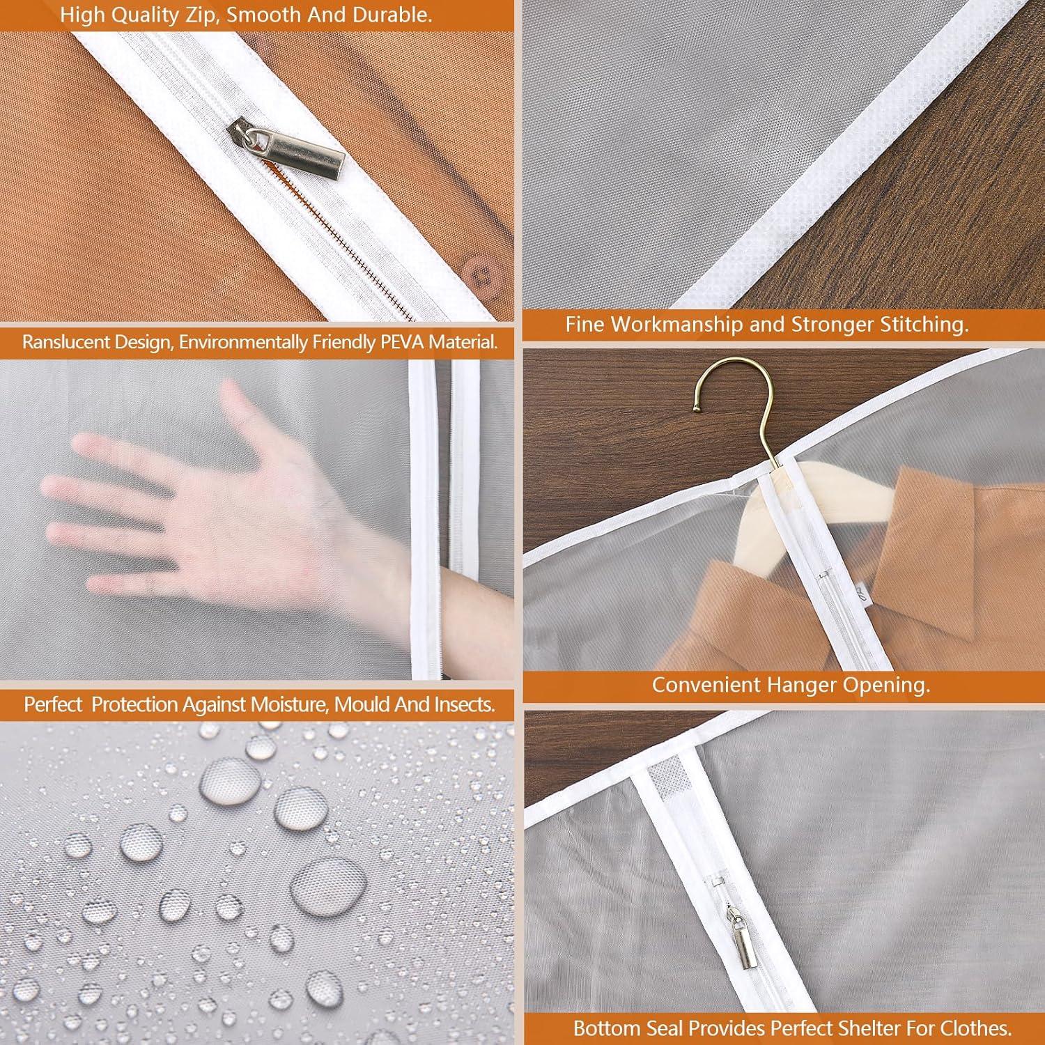Kleidersack Set 8-teilig 60CM×120CM Transparent Aufbewahrung Anzüge