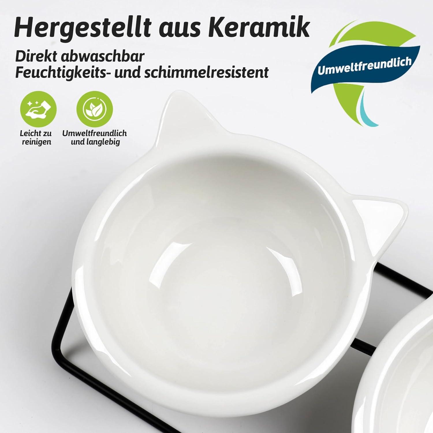 Katzenschüssel Keramik erhöhter Zervixschutz - Leicht zu reinigen