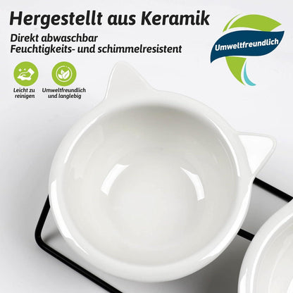 Katzenschüssel Keramik erhöhter Zervixschutz - Leicht zu reinigen