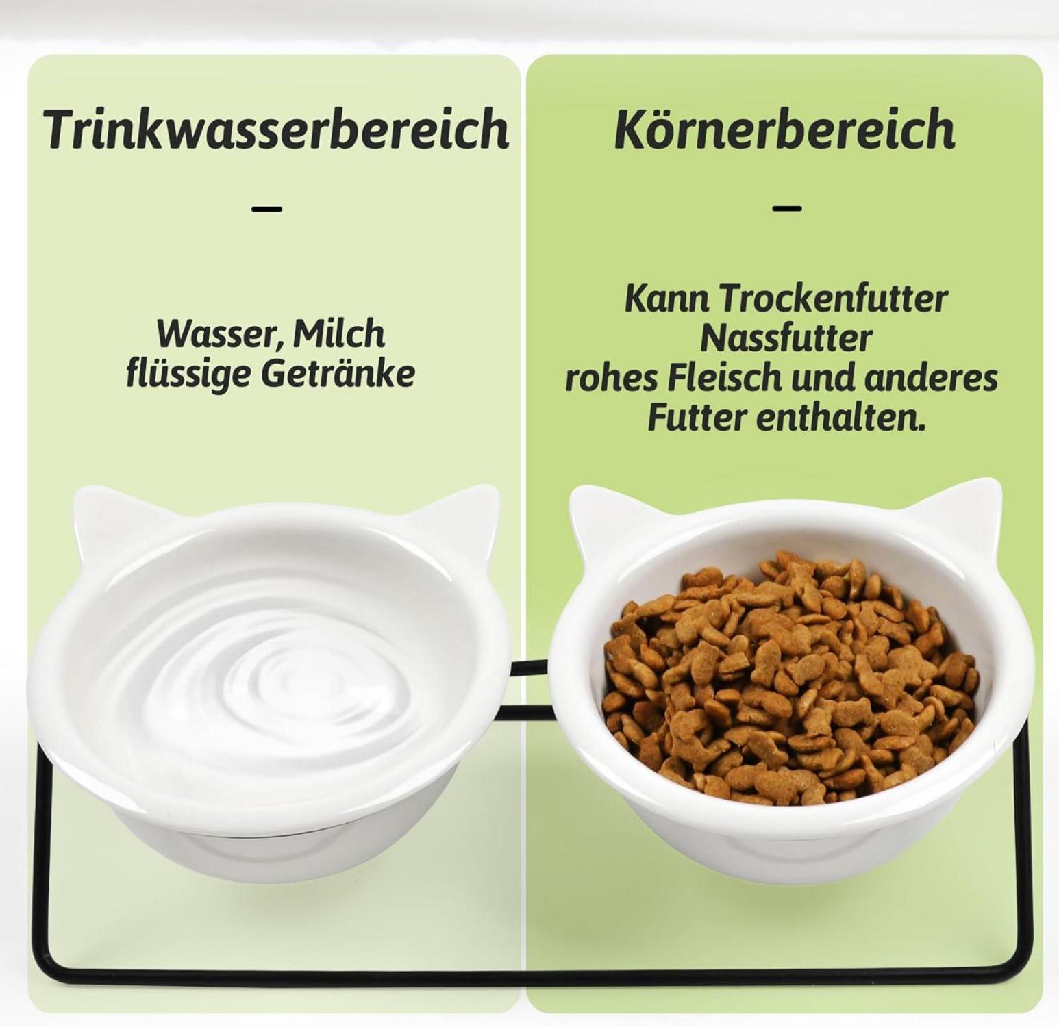 Hochwertiger Keramik Futternapf Katze - erhöhter Napf für bessere Haltung