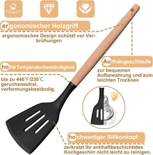 Silikon Küchenhelfer Set mit Holzgriff, 26-teilig - Antihaft