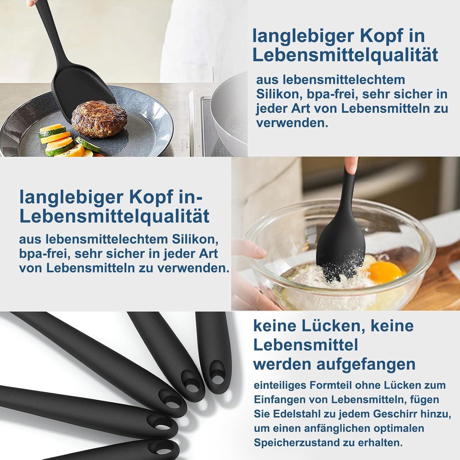Silikon Küchenhelfer Set 25-teilig Antihaft Spülmaschinenfest mit Utensilienhalter