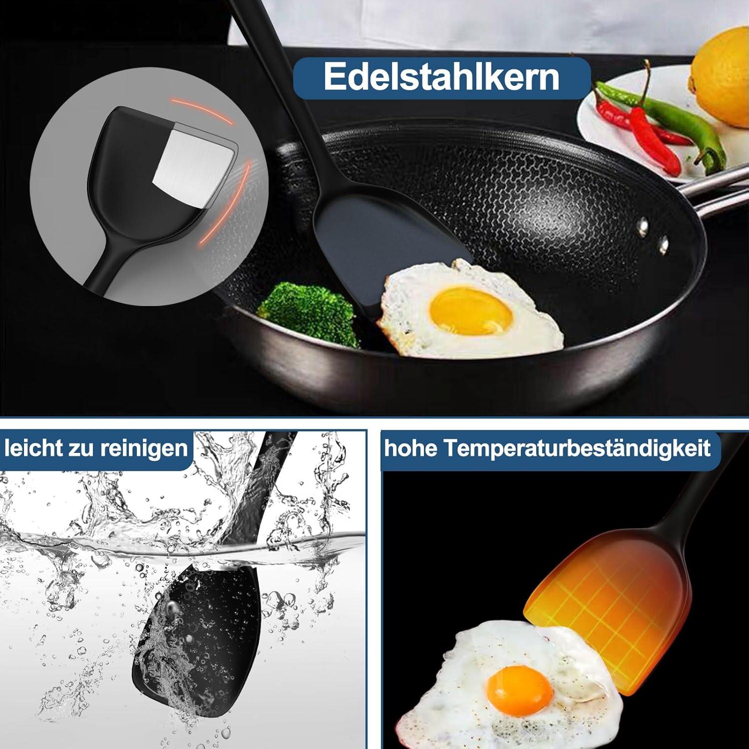 Küchenutensilien Set 25tlg. Silikon Antihaft Kochbesteck Utensilienhalter