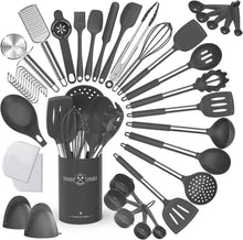 34-teiliges Silikon Küchenhelfer Set mit Utensilienhalter