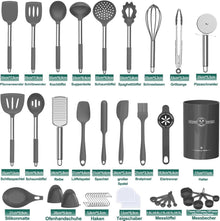 Küchenhelfer Set 34-teilig Silikon Kochutensilien Antihaft