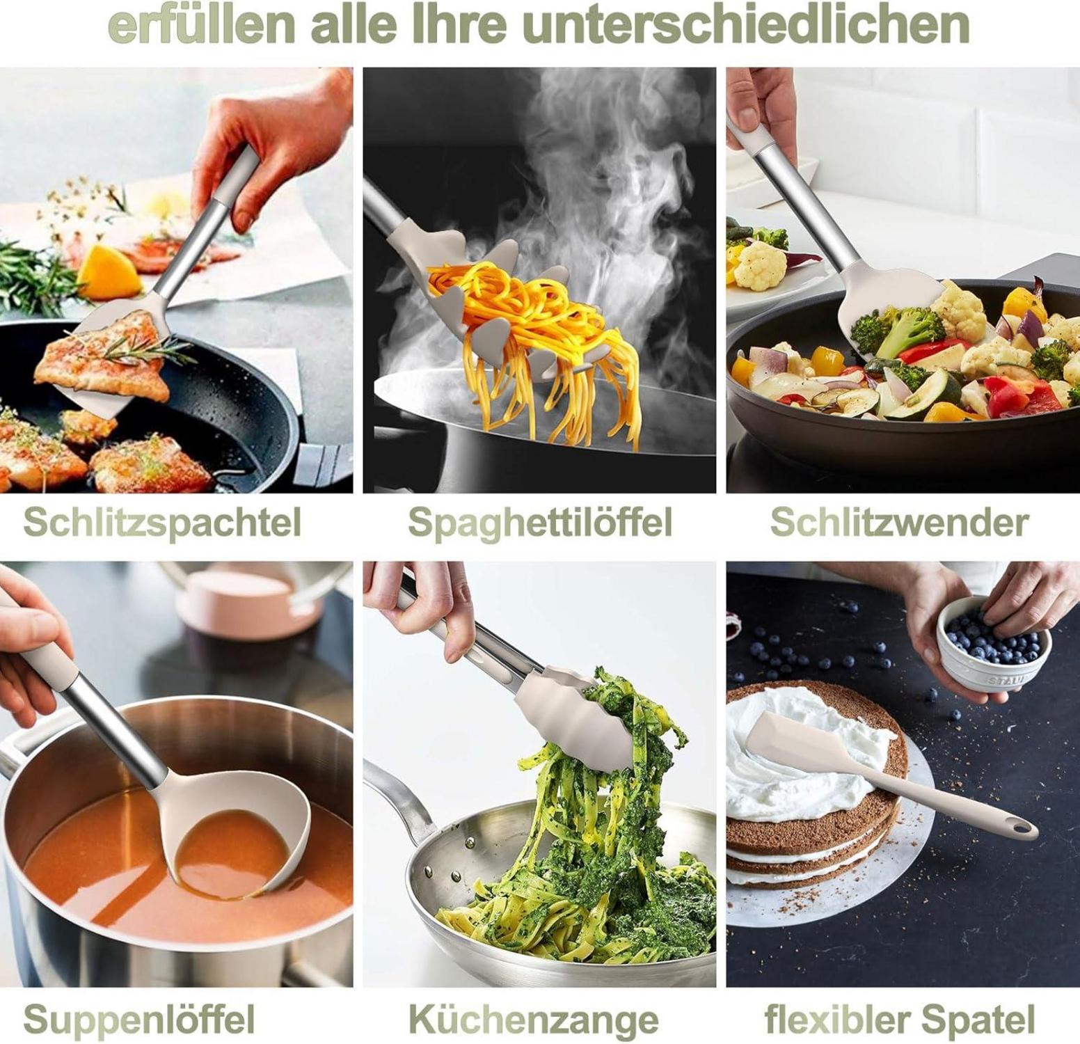 26tlg. Silikon Kochutensilien Set mit