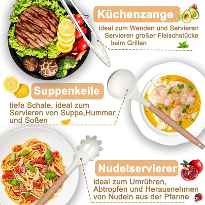 Küchenhelfer Set 26-teilig Silikon Kochutensilien