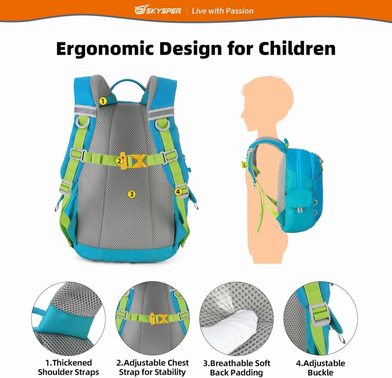 Outdoor Kinderrucksack 10 Liter für Jungen Mädchen 3-8 Jahre blau