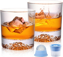 Whiskey Gläser Kristall mit Eiskugelformen Set 4