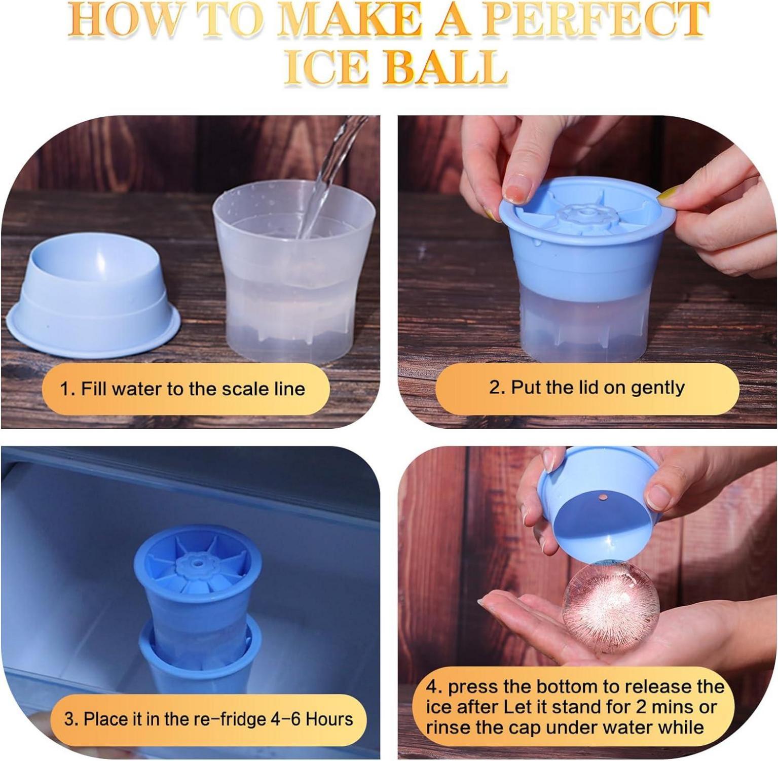 Whiskey Gläser Kristall 300ml mit Eiskugelformen Bleifrei Tumbler Glas Gin Rum