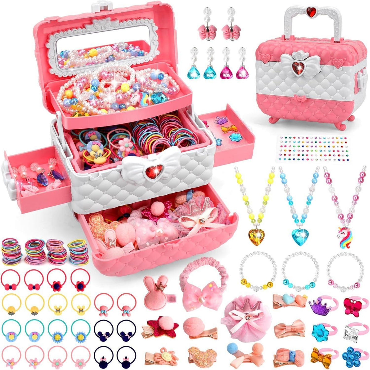 Kinder Schmuck und Haarschmuck Set Mädchen 3-12 Jahre