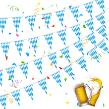 Oktoberfest Wimpelkette Blau Weiß 30m 3 Stück 20x30cm