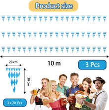30M Oktoberfest Wimpelkette Blau Weiß Bayrische Deko Flagge