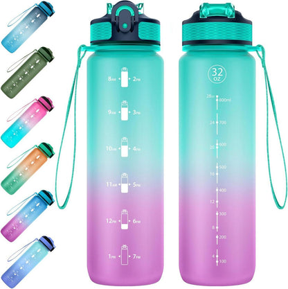 Trinkflasche Sportwasserflasche mit Stroh 1L Tritan BPA Free
