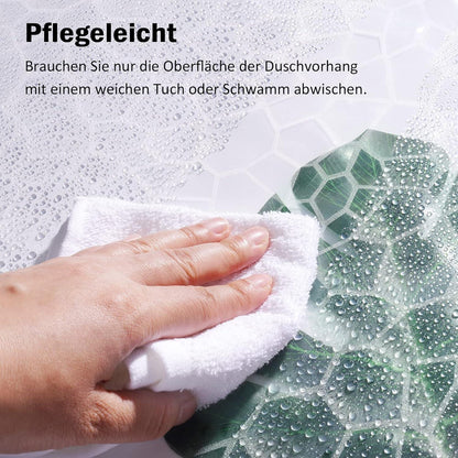 Duschvorhang 120x200cm Wasserdicht Eva Halbtransparent 3D 8 Ringe Magnet