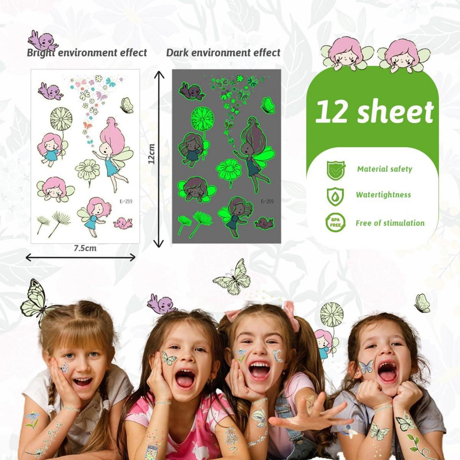 110+ Schmetterling Tattoo Set Kinder Glitzer Tattoos Mitgebsel