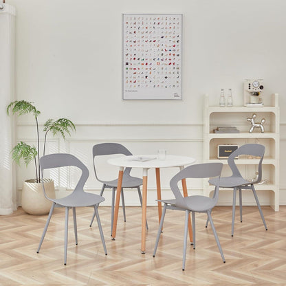 Moderner Esszimmerstuhl Set (8) – Grau & Grau | Skandinavisch, Ergonomisch