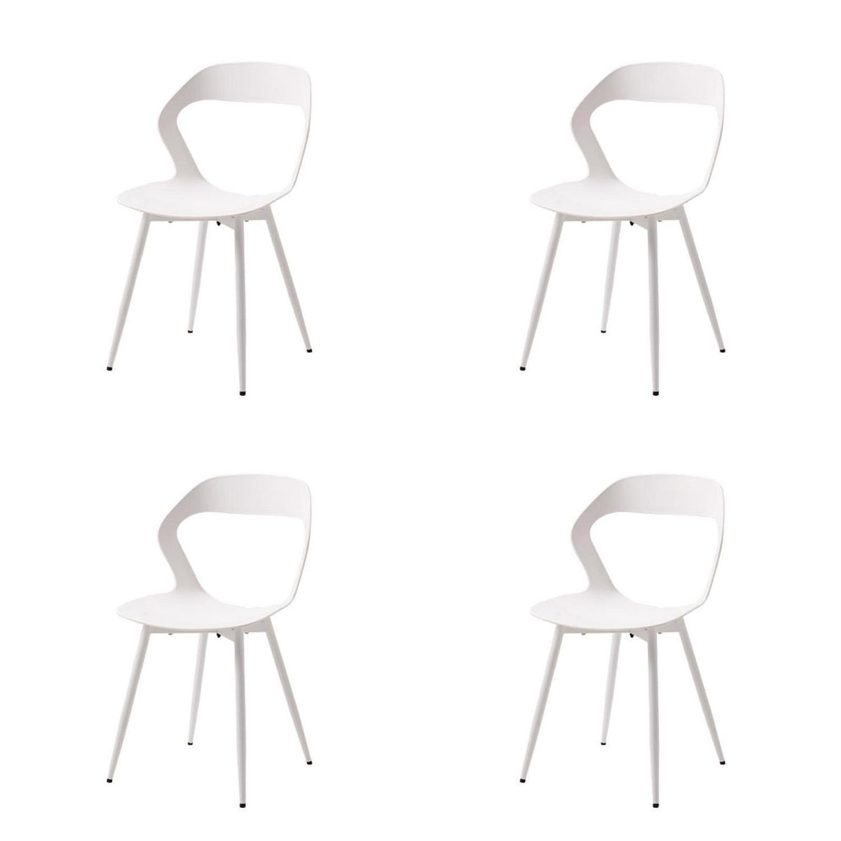 Moderner Esszimmerstuhl Set (4x) – Weiß + Weiß